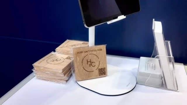 Printed and display materials on the exhibition counter
